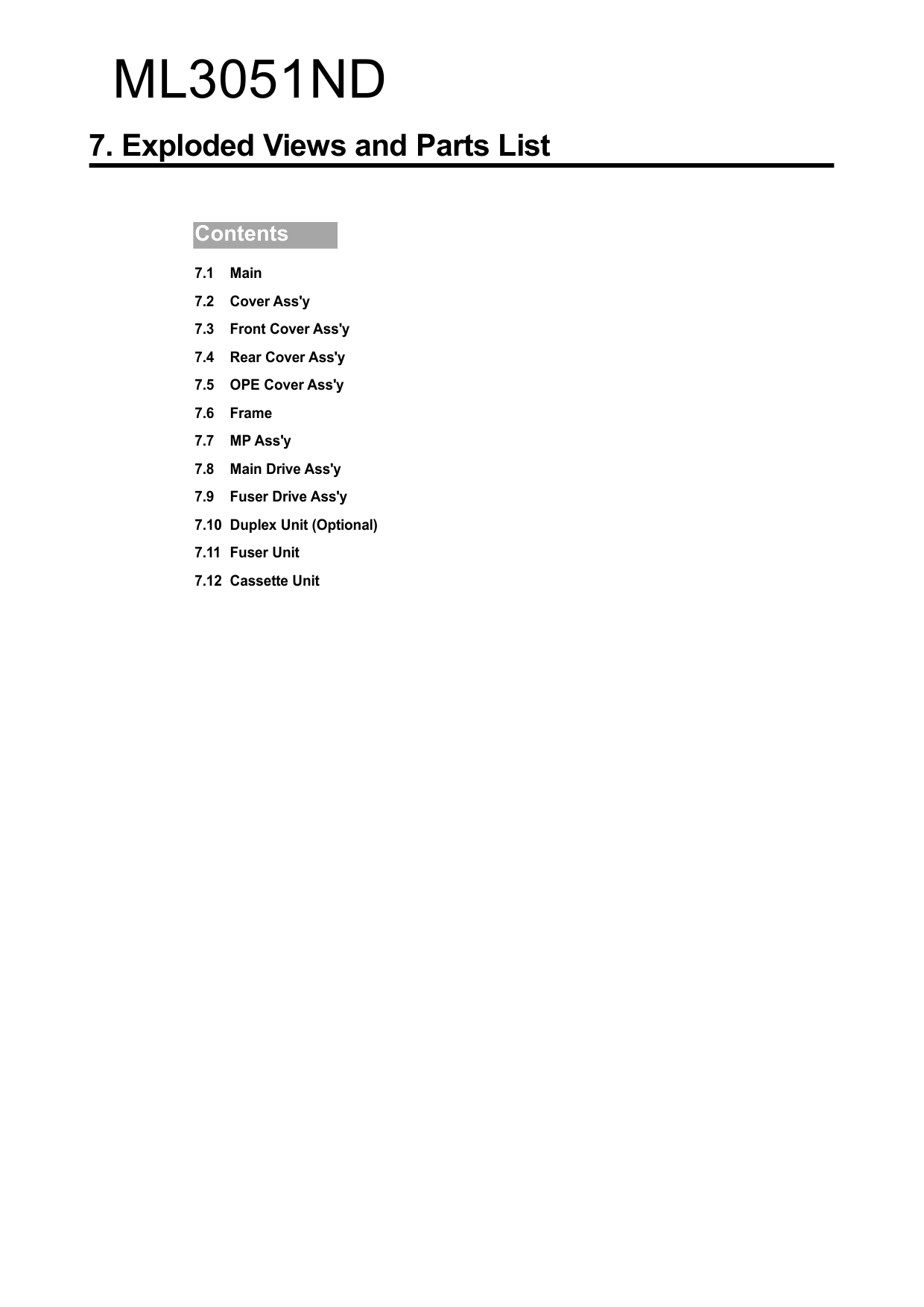 Samsung Laser-Printer ML-3051ND Parts Manual-1